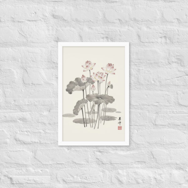 Lotus - Japanese Zen Buddhist Inspired Framed Print - Image 19