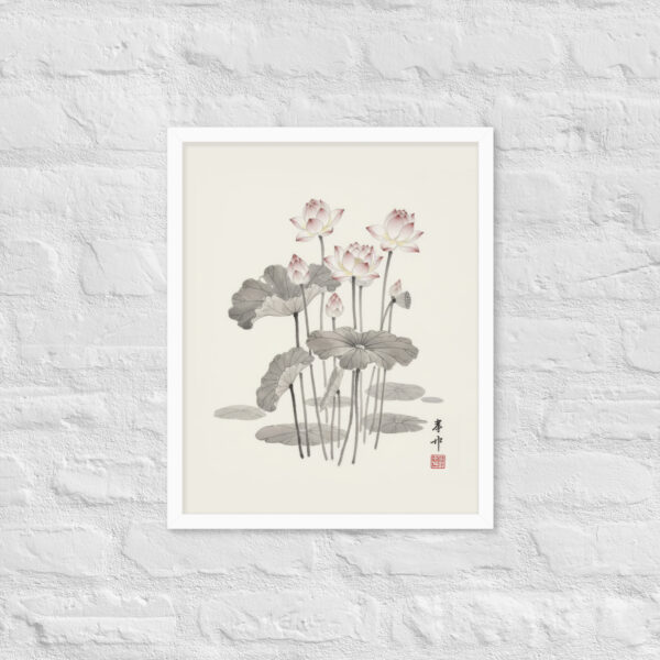 Lotus - Japanese Zen Buddhist Inspired Framed Print - Image 22