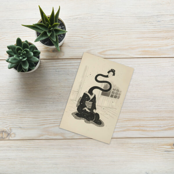 Rokurokubi Ghoul Greeting Card - Japanese Ghosts, Ghouls & Spirits - Image 2
