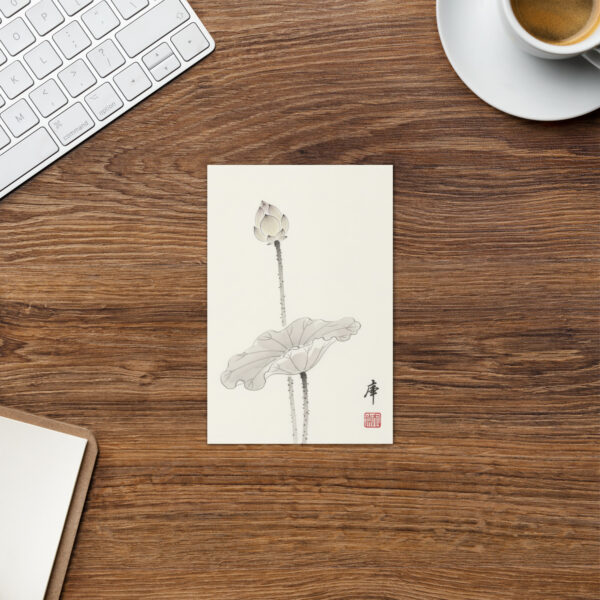 Lotus 1 - Japanese Zen Buddhist Inspired Greeting Card - Image 2