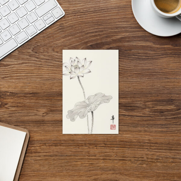Lotus 4 - Japanese Zen Buddhist Inspired Greeting card - Image 2