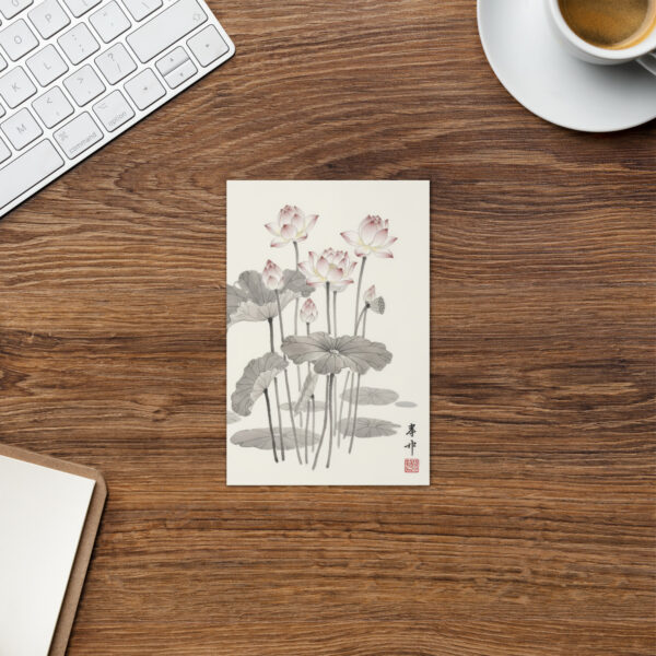 Lotus 6 - Japanese Zen Buddhist Inspired Greeting Card - Image 2