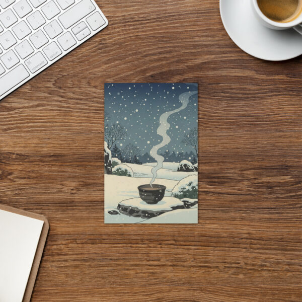 Steaming Tea - Japanese Winter Scenes 7 - Greeting Card - Image 2