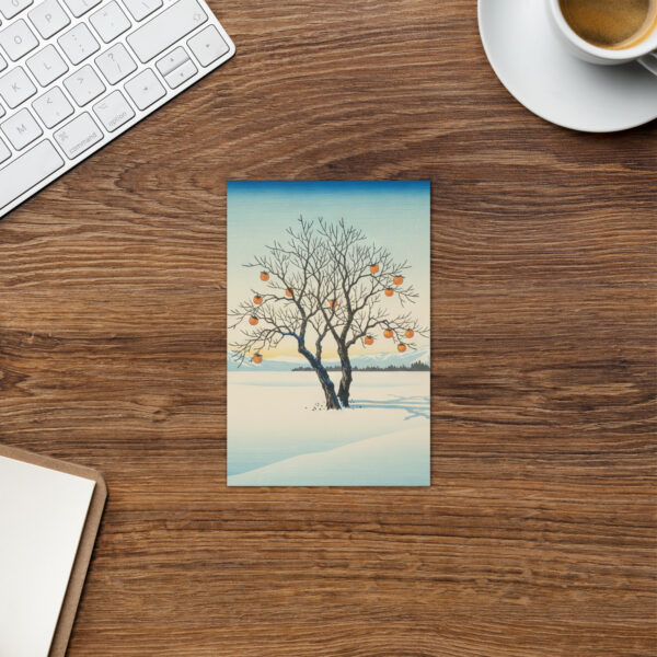 Winter Persimmon - Japanese Winter Scenes 8 - Christmas Greeting Card - Image 2