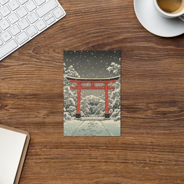 Torii Gate in Snow - Japanese Winter Scenes 9 - Christmas Greeting Card - Image 2