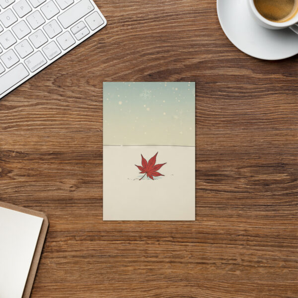 Red Maple Leaf - Japanese Winter Scenes 11 - Christmas Greeting Card - Image 2