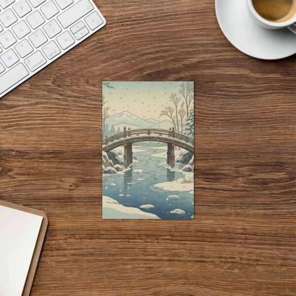 Bridge Over Stream - Japanese Winter Scenes 15 - Christmas Greeting Card - Image 2