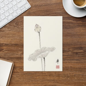 Lotus 1 - Japanese Zen Buddhist Inspired Greeting Card