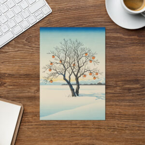 Winter Persimmon - Japanese Winter Scenes 8 - Christmas Greeting Card