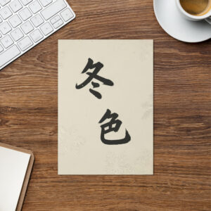 Winter Colours Calligraphy - Japanese Winter Scenes 12 - Christmas Greeting Card