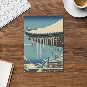 Icicles on Temple Eves - Japanese Winter Scenes 14 - Christmas Greeting Card