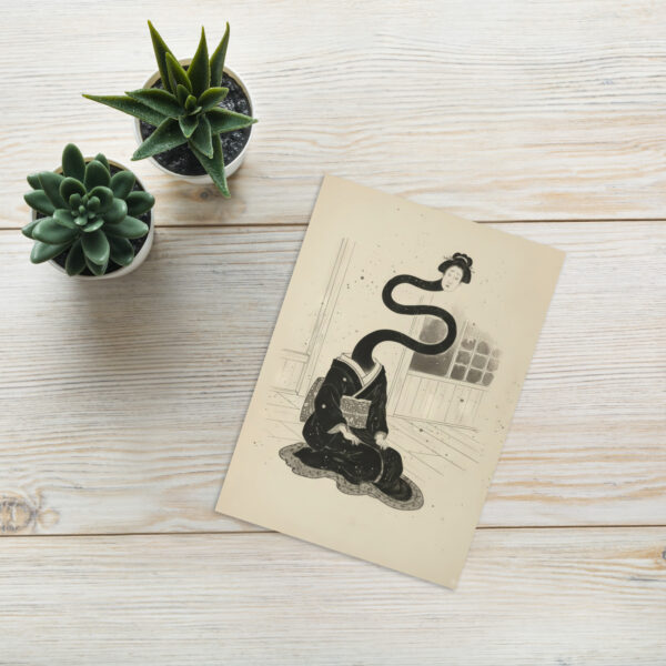 Rokurokubi Ghoul Greeting Card - Japanese Ghosts, Ghouls & Spirits - Image 5