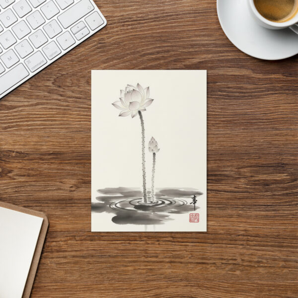 Lotus 5 - Japanese Zen Buddhist Inspired Greeting Card - Image 5