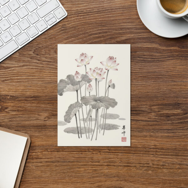 Lotus 6 - Japanese Zen Buddhist Inspired Greeting Card - Image 5