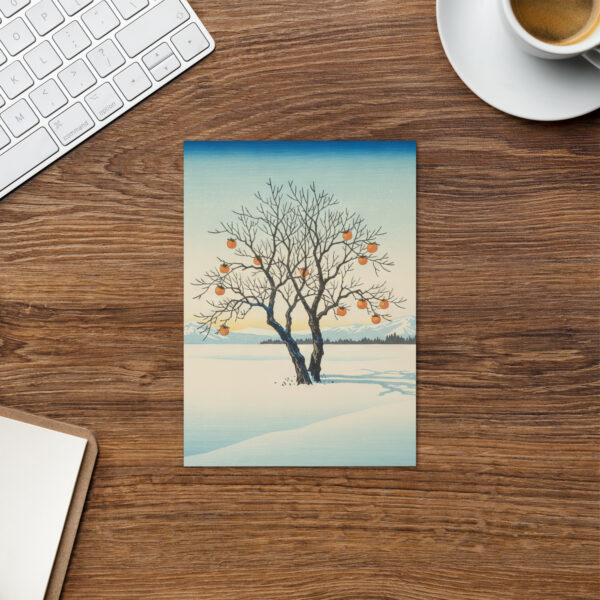 Winter Persimmon - Japanese Winter Scenes 8 - Christmas Greeting Card - Image 5