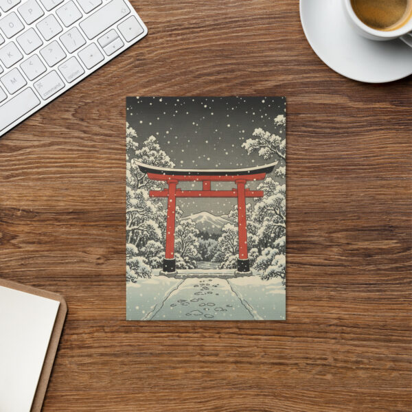 Torii Gate in Snow - Japanese Winter Scenes 9 - Christmas Greeting Card - Image 5
