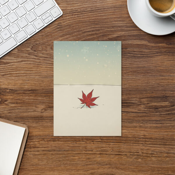 Red Maple Leaf - Japanese Winter Scenes 11 - Christmas Greeting Card - Image 5